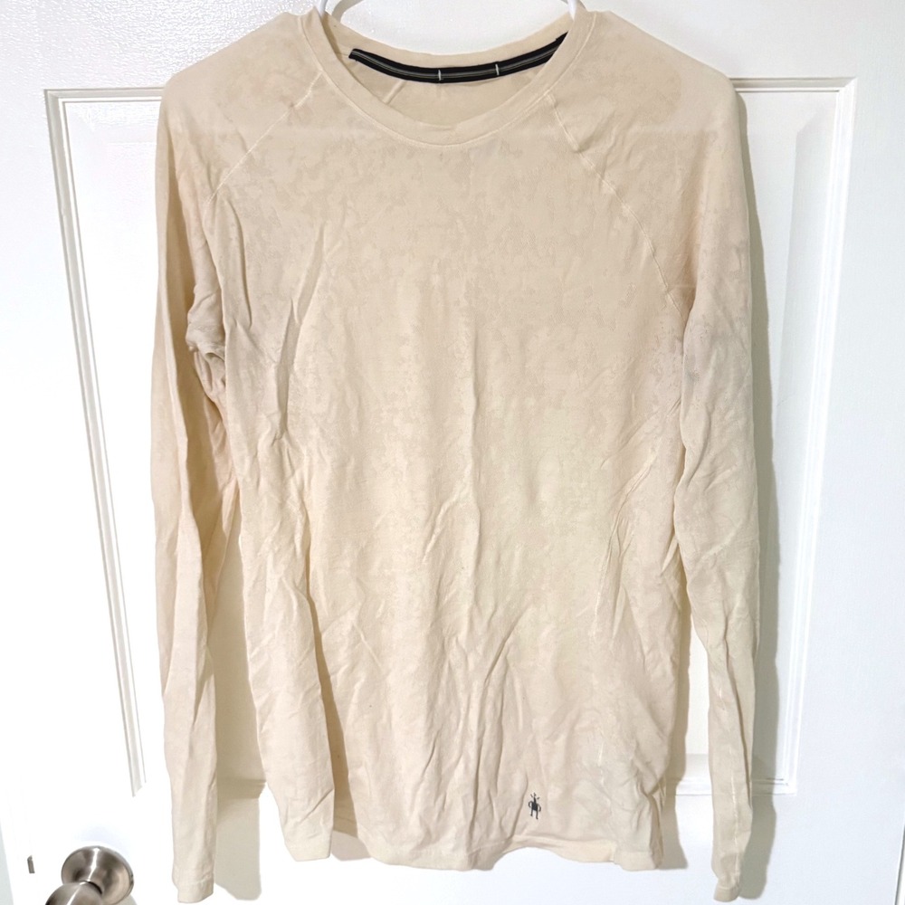 Smartwool Merino 150 Lace Long Sleeve Top Cream Birch Large Womens Base Layer